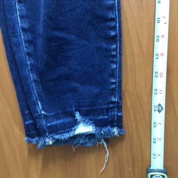 Women’s KanCan Dark Wash Distressed‎ High Rise Skinny Jeans Size XL - Picture 7 of 8